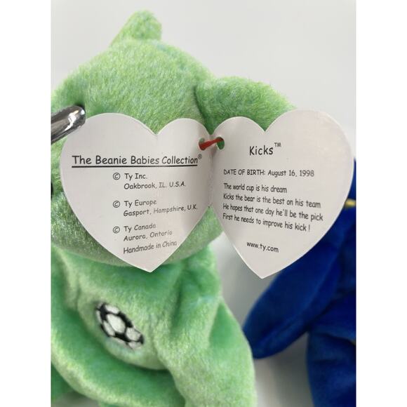 Ty Beanie Babies Bear Bundle (3pcs) Kicks, Clubby And B.B. Bear - Picture 10 of 16